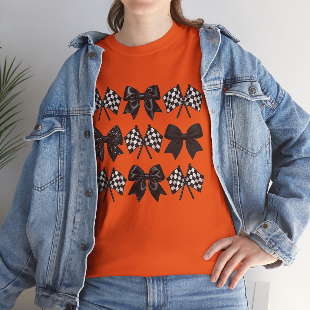 Bows & Racing Flag T-Shirt