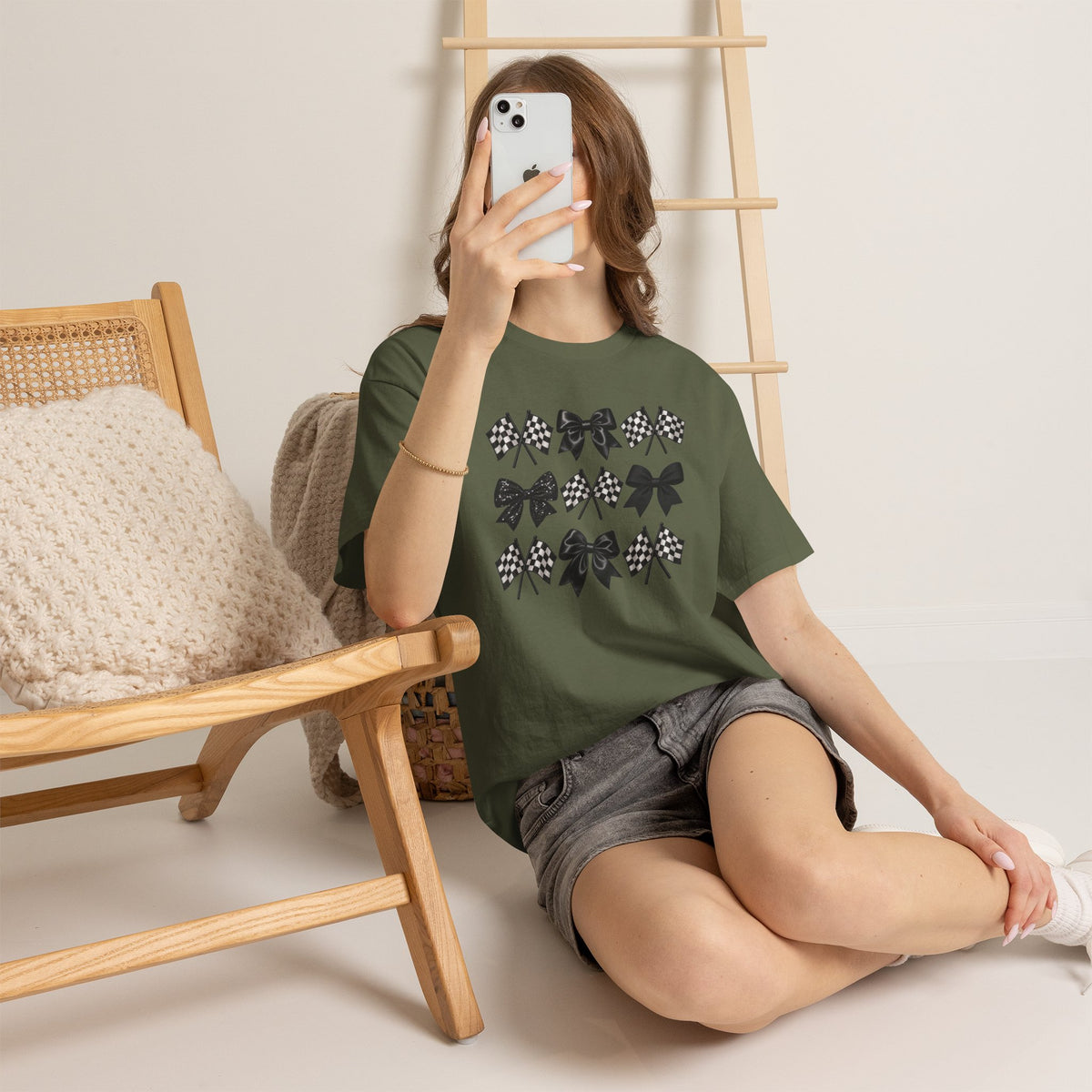 Bows & Racing Flag T-Shirt