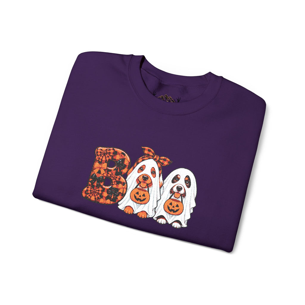 Dog Themed "BOO" Embroidered Crewneck Sweatshirt