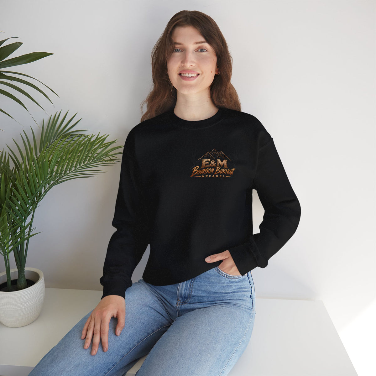 E&M Bourbon Burnout Apparel Crewneck Sweatshirt