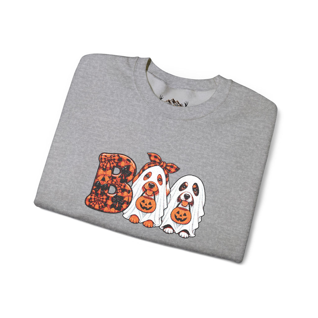 Dog Themed "BOO" Embroidered Crewneck Sweatshirt