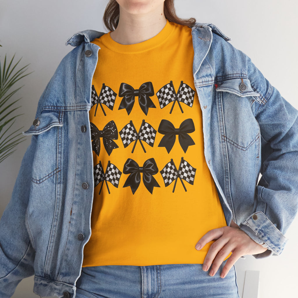 Bows & Racing Flag T-Shirt