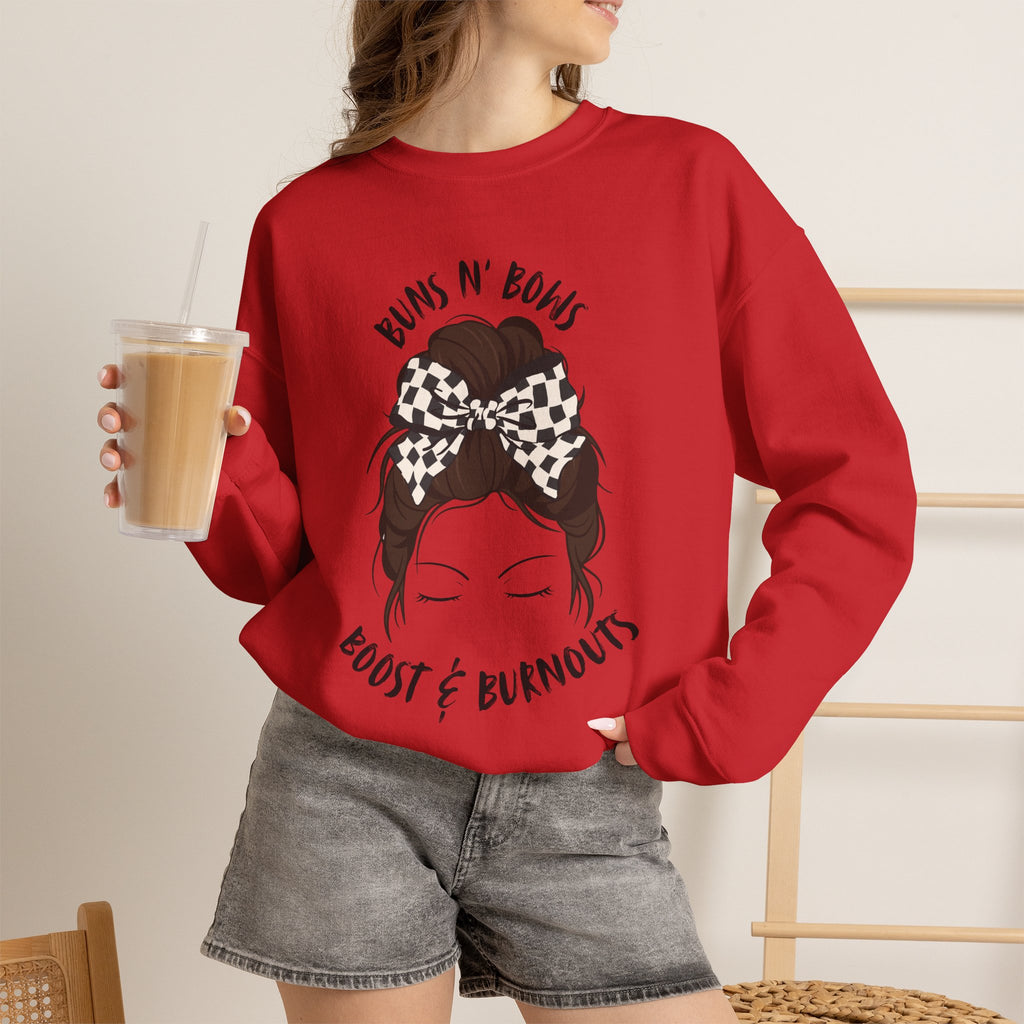 Buns N' Bows Boost & Burnouts Crewneck Sweatshirt