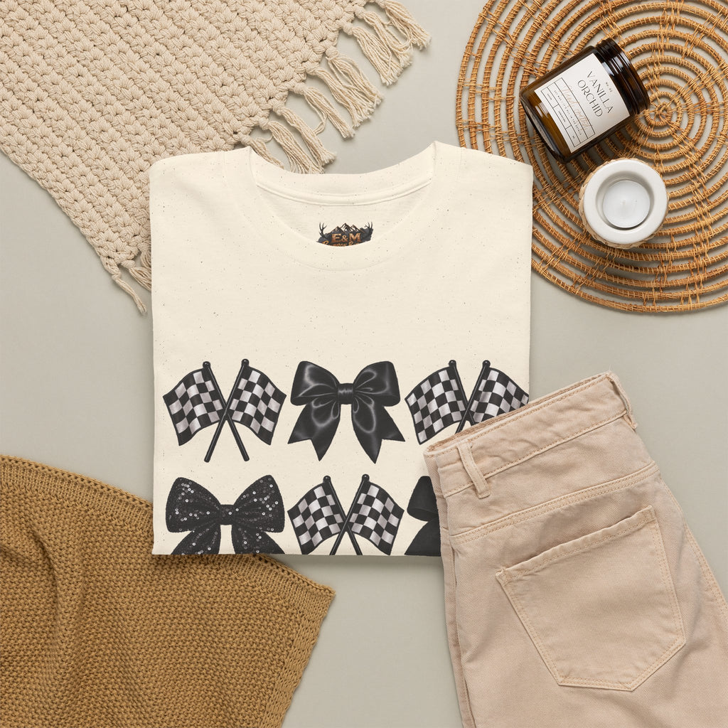Bows & Racing Flag T-Shirt