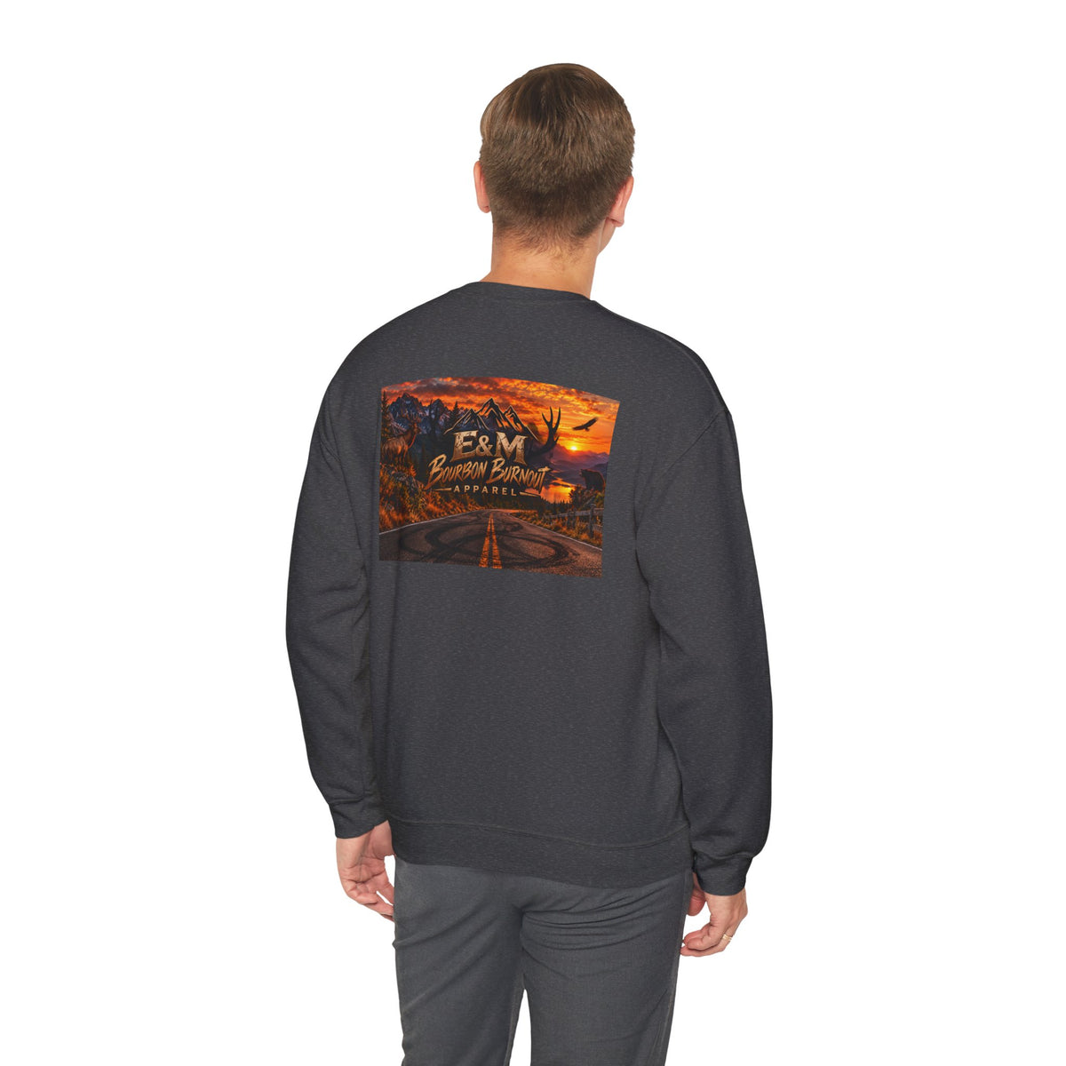 E&M Bourbon Burnout Apparel Crewneck Sweatshirt